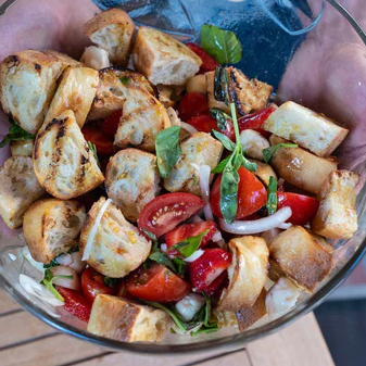 Summertime Strawberry Caprese Panzanella