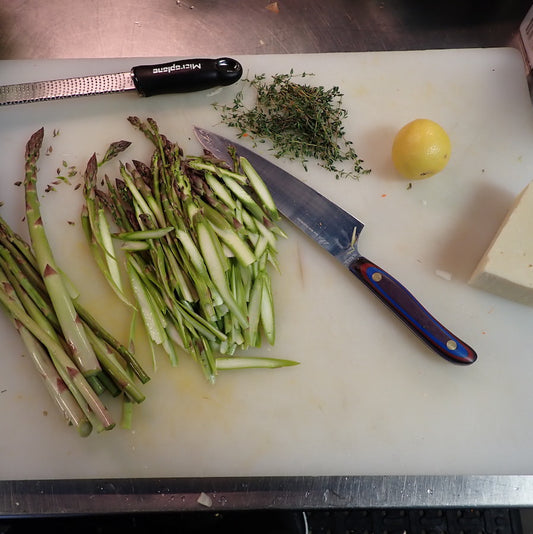 Roasted Chicken + Wine Braised Lentils + Spring Asparagus