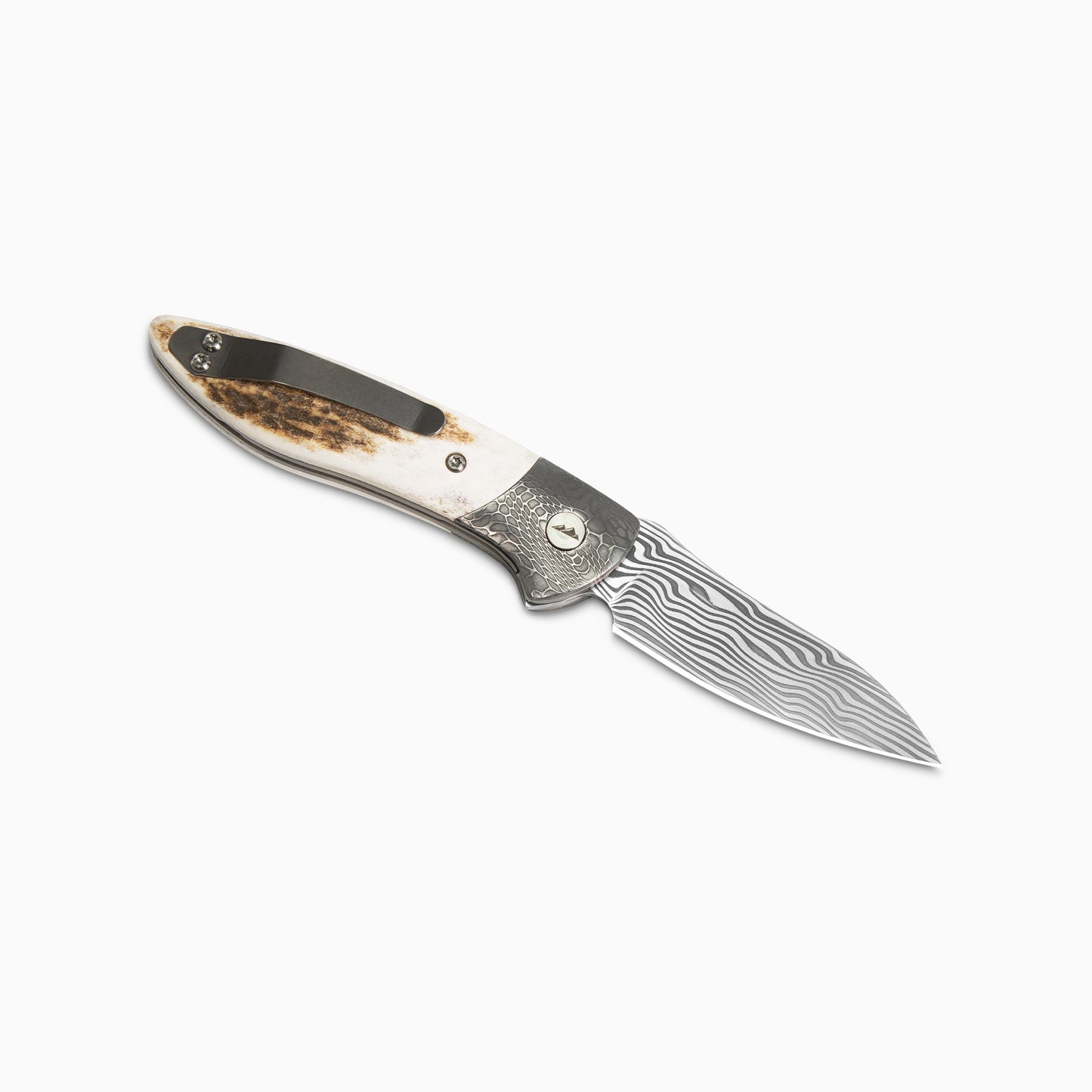 Glory Folder Semi-Custom #244 Elk Antler - Spirograph Damascus - Thor Damasteel