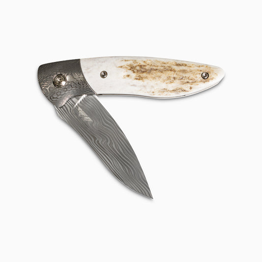 Glory Folder Semi-Custom #245 Elk Antler - Spirograph Damascus - Thor Damasteel