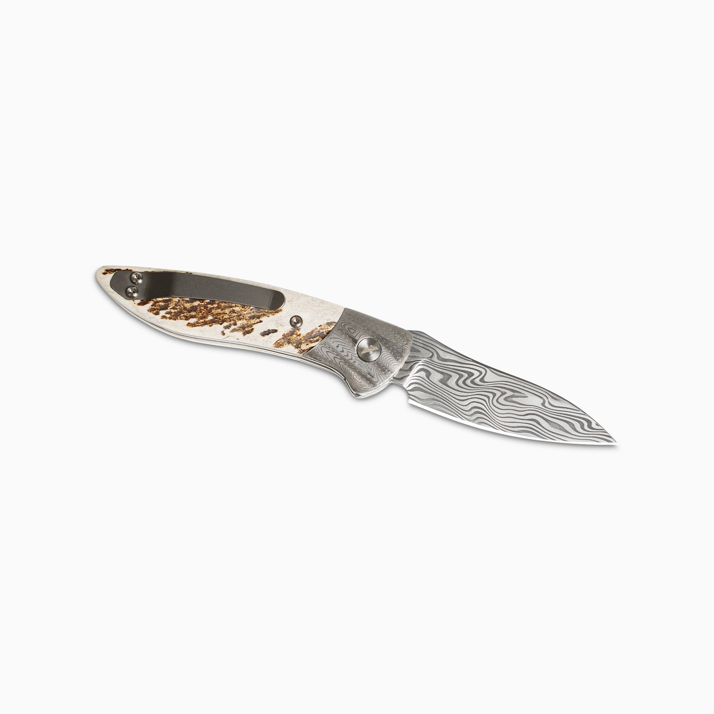 Glory Folder Semi-Custom #251 Elk Antler - Spirograph Damascus - Thor Damasteel
