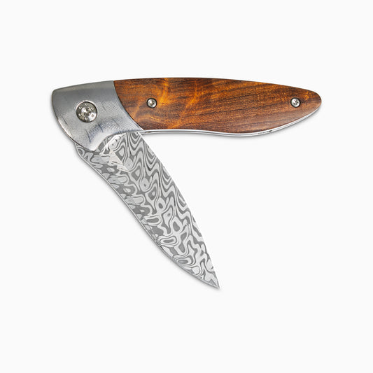 Glory Folder Semi-Custom #254 Ironwood - Herringbone Damascus - Aegir Damasteel