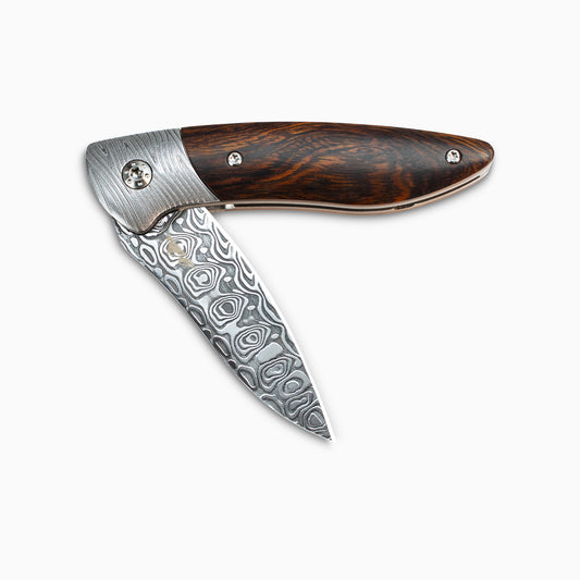 Glory Folder Semi-Custom #261 Ironwood - Herringbone Damascus - Aegir Damasteel