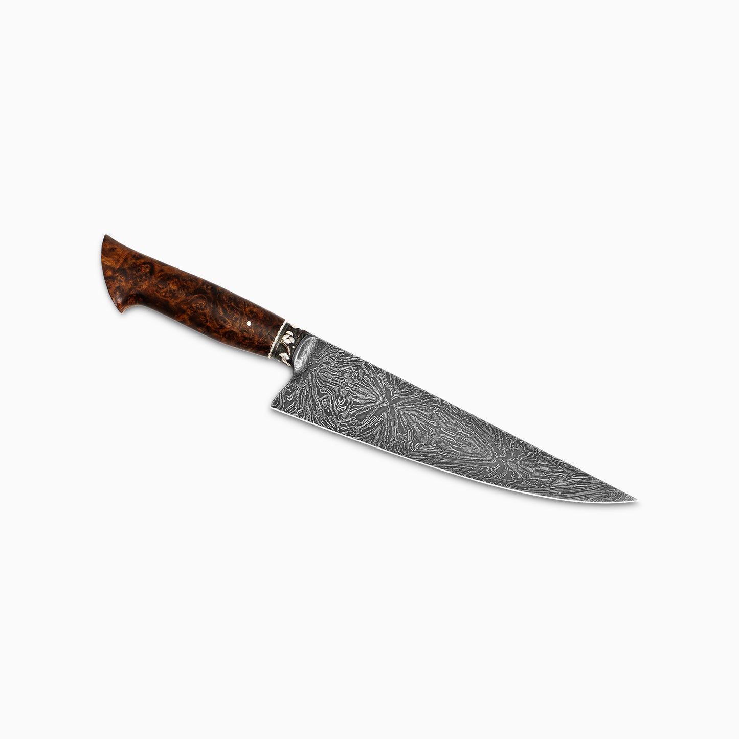 Tiny Town Forge | Custom 8" Chef Knife w/ Silver Inlays