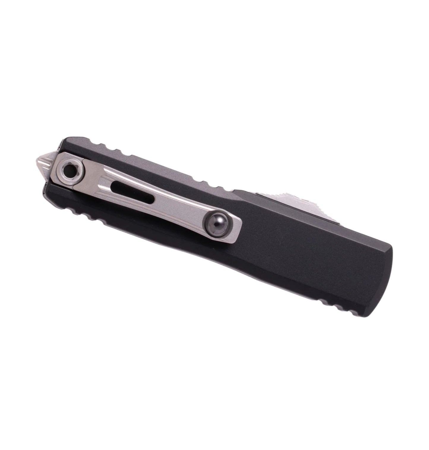 Microtech UTX-85 GEN IV 12334-11 | Black Handle + T/E Part Serrated Stonewash Blade
