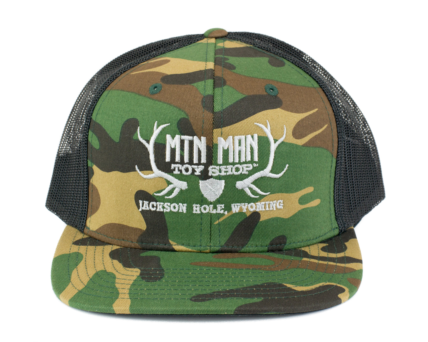 Camo Flat Brim Trucker Hat - MMTS Logo