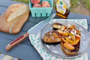 Breakfast in the Woods: Skillet French Toast with Caramelized Peaches