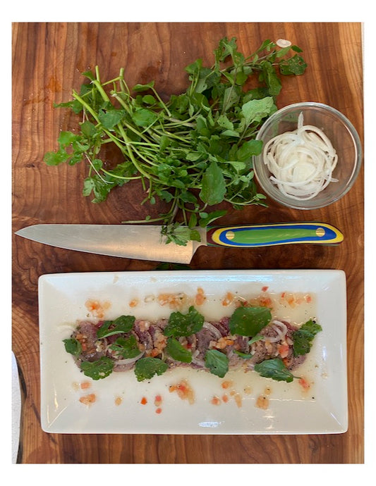 Kim Makes Corey's Carpaccio