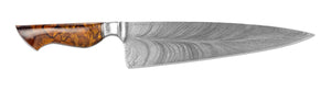 Apple Valley Forge - Custom 9" Integral Feather Damascus Chef Knife w/ Ironwood Handle