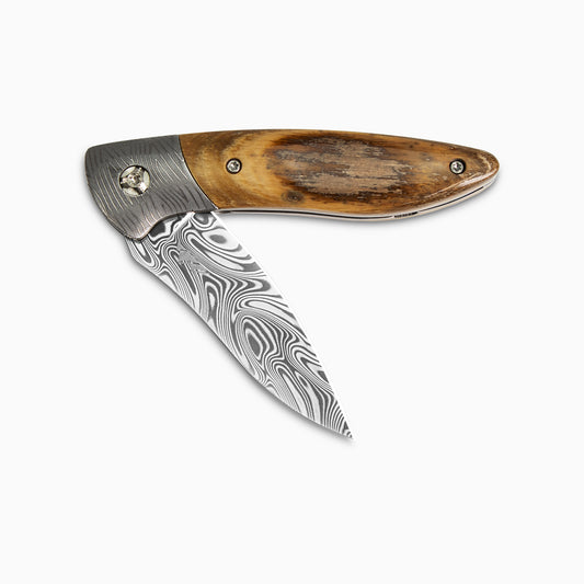 Glory Folder Semi-Custom #248 Mammoth Tusk - Herringbone Damascus - Thor Damasteel