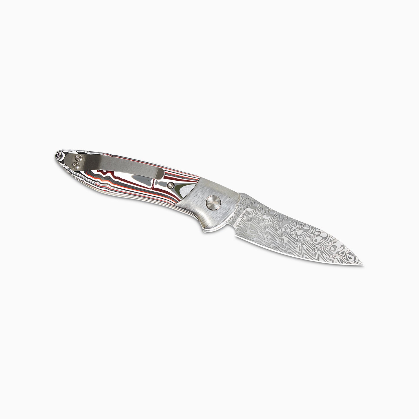 Glory Folder Semi-Custom #253 Detroit Agate - Herringbone Damascus - Aegiri Damasteel