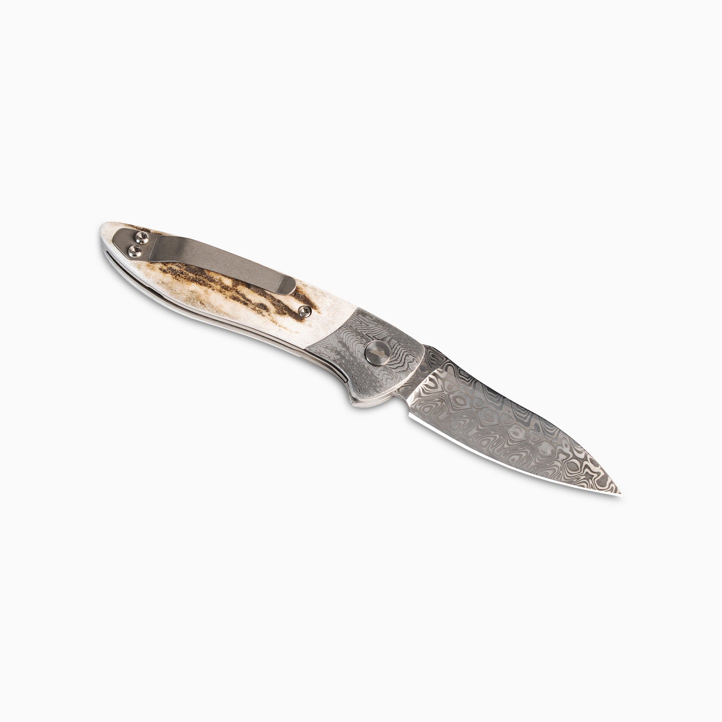 Glory Folder Semi-Custom #284 Elk Antler - Sharktooth Damascus - Aegir Damasteel