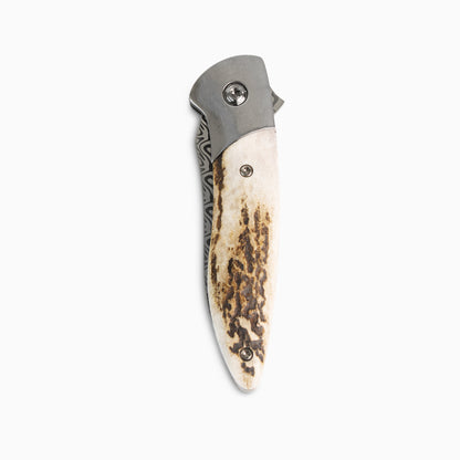 Glory Folder Semi-Custom #288 Elk Antler - Sharktooth Damascus - Aegir Damasteel