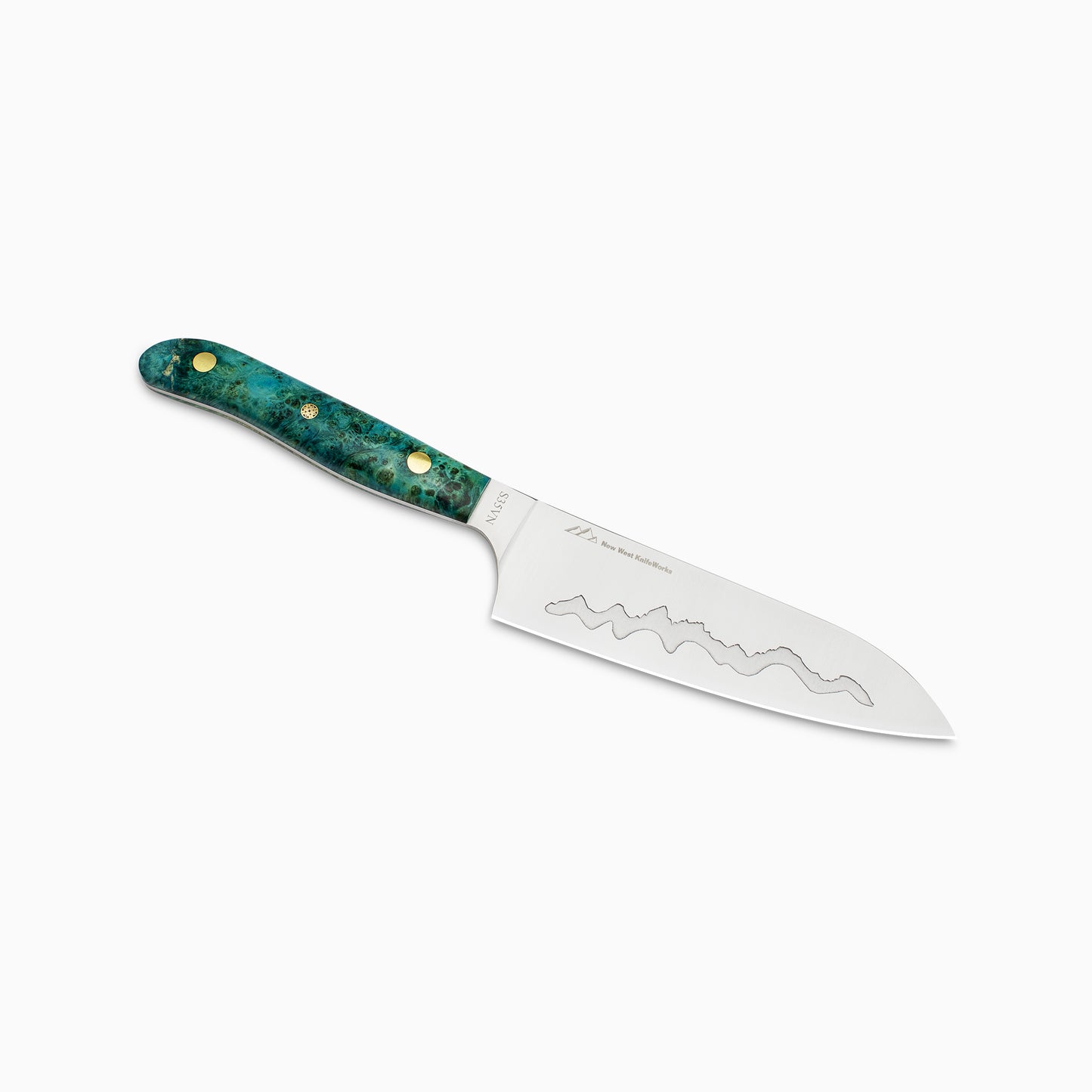 7" Teton Edge Santoku - Maker's Mark: "Alpine Tarn"