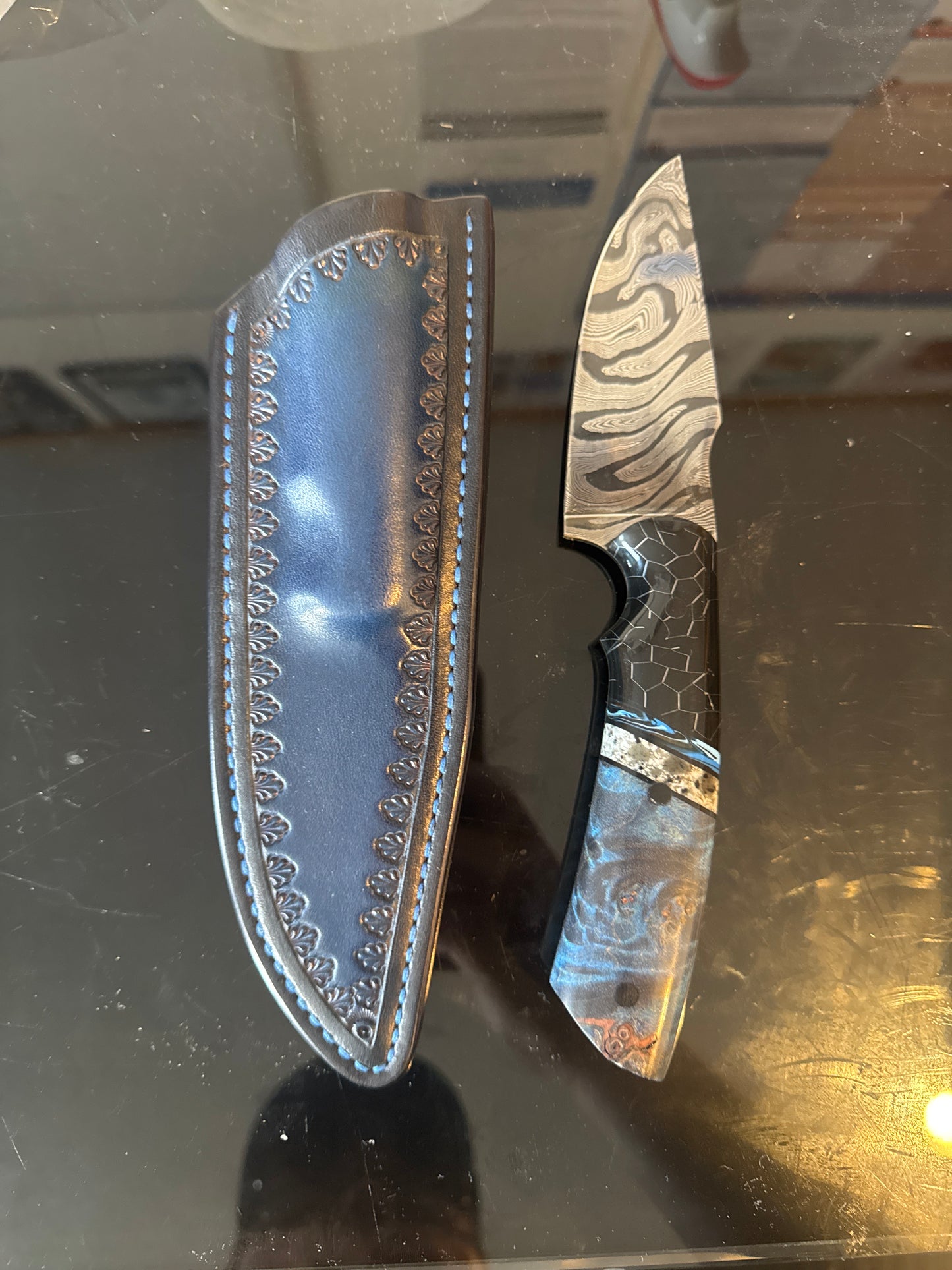 66 Mountain Knives | Custom Damascus Hunter #14