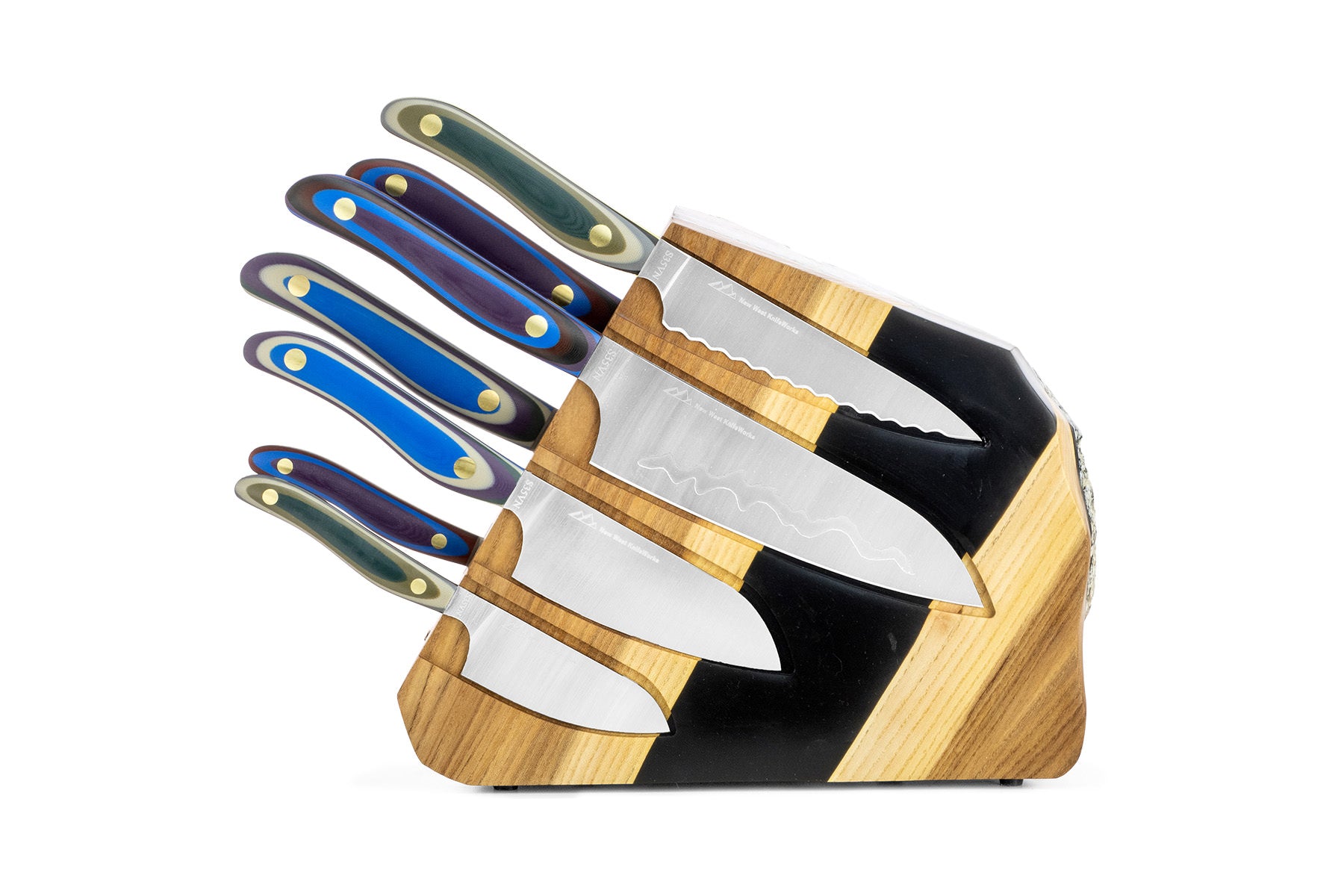 Arete Block & 7pc Knife Set. - New West KnifeWorks