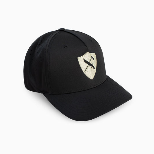 Black Perforated Hat | Sage Shield Logo