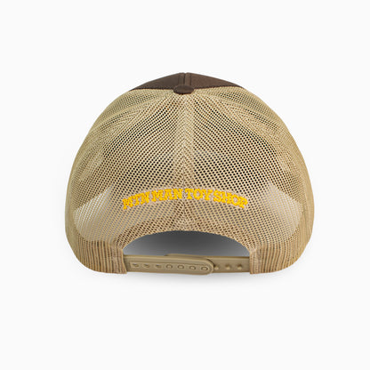 Brown/Tan Trucker Hat | Yellow Shield Logo
