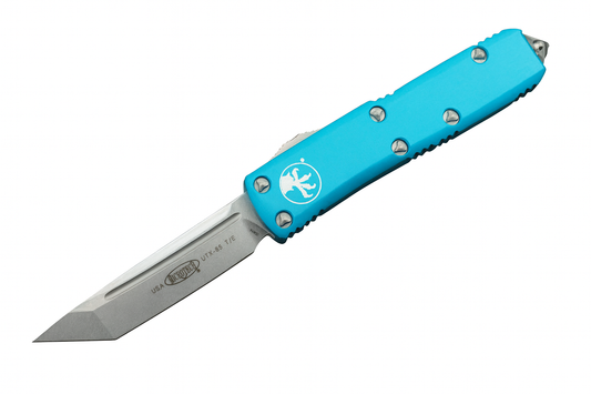 Microtech UTX-85  233-10TQ - Turquoise Handle + Stonewashed T/E Blade