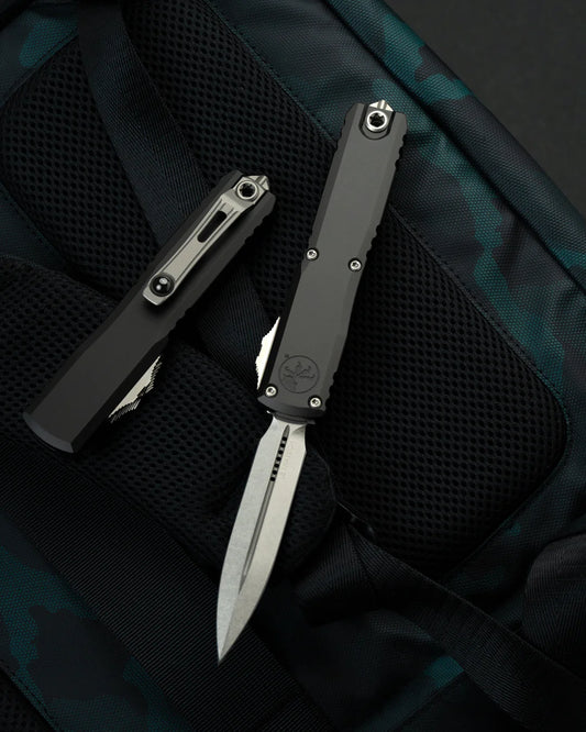 Microtech Ultratech Gen III 1122-10 - Black Handle + D/E Stonewash Blade