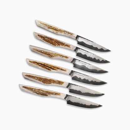 Jack Rellstab/NWKW | San Mai Elk Antler 6pc Steak Knife Set #03