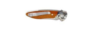 Glory Folder Semi-Custom #142 Linen Micarta - Zirconium - Bjorkman's Twist