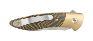 Glory Folder Semi-Custom #153 Mud Lake Micarta - Titanium - Bjorkman's Twist Damasteel