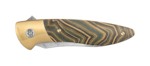 Glory Folder Semi-Custom #153 Mud Lake Micarta - Titanium - Bjorkman's Twist Damasteel