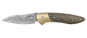 Glory Folder Semi-Custom #153 Mud Lake Micarta - Titanium - Bjorkman's Twist Damasteel
