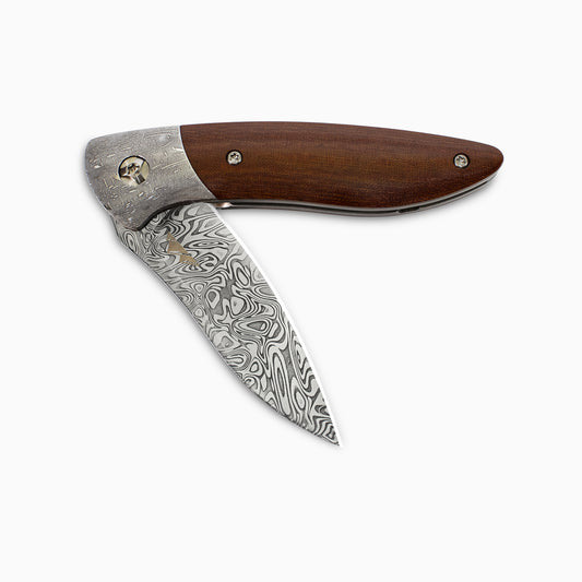 Glory Folder Semi-Custom #314 Micarta - Dot Matrix Damascus - Bifrost Damasteel