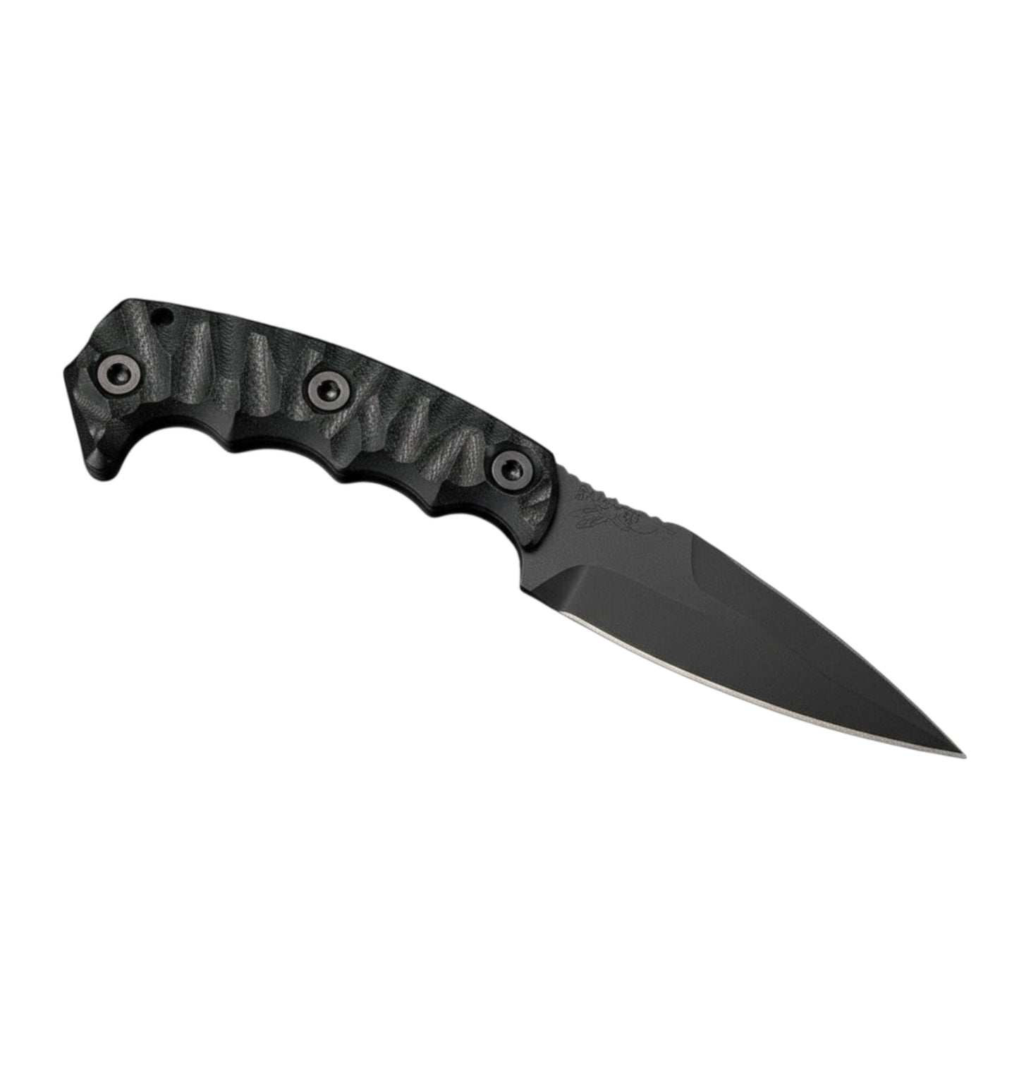 Half Face Blades 4" Humint | Black G10 Textured Handle + OD Green Cerakote S45VN Blade