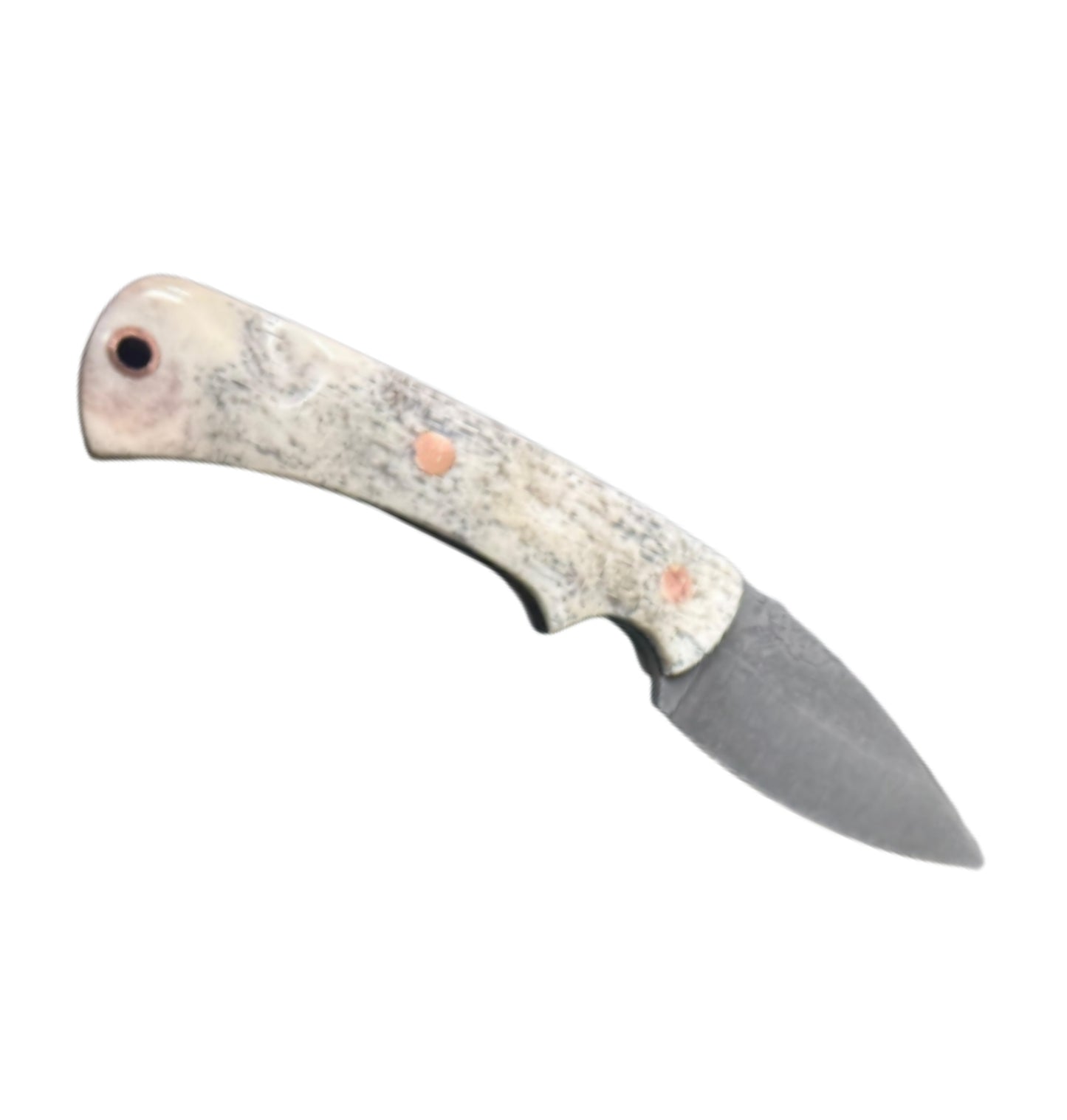 Half Face Blades Crow Scout Jr | Giraffe Bone Handle + Acid Etch S45VN Blade