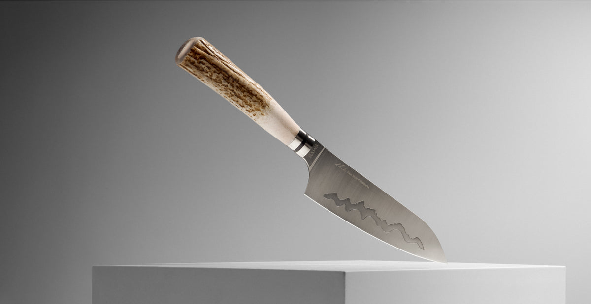 Elk Antler Teton Edge 7" Santoku Knife New West KnifeWorks