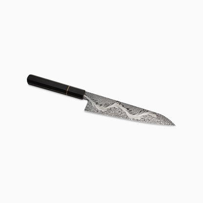 Jackson Rumble | Custom 8" Raven Feather Damascus Gyuto