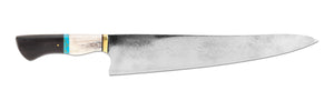 Jagged Mountain Knives/NWKW - Custom 12" Damascus German Knife #049