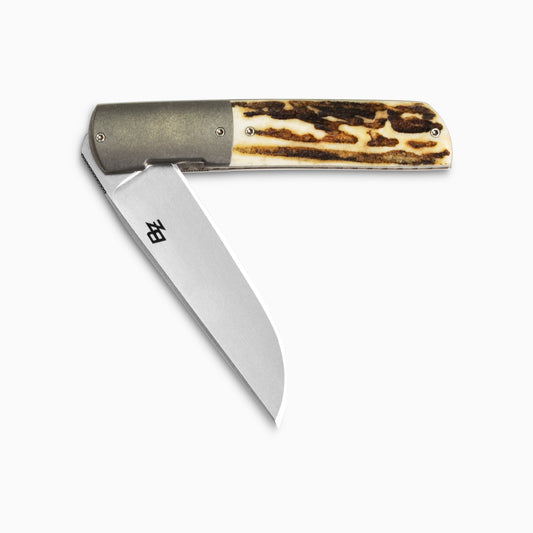 Brad Zinker | Custom Urban Trapper Slim 3.0 Flipper w/ Sambar Stag Scales & Zirc Bolsters