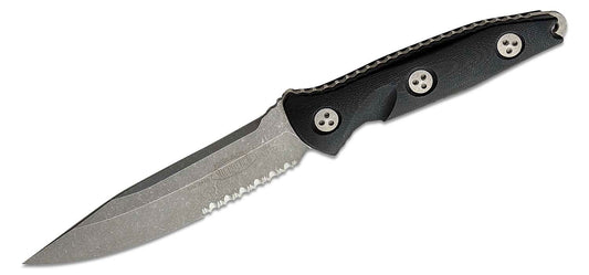 Microtech Socom Alpha 113-11AP - Black G10 Handle + Apocalyptic Part Serrated S/E Blade