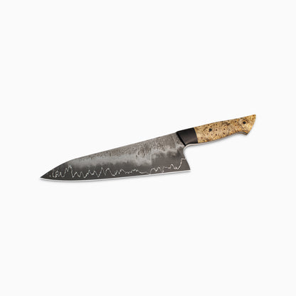 Martin Huber | 7" Silverline San Mai Gyuto w/ Buckeye Burl Handle