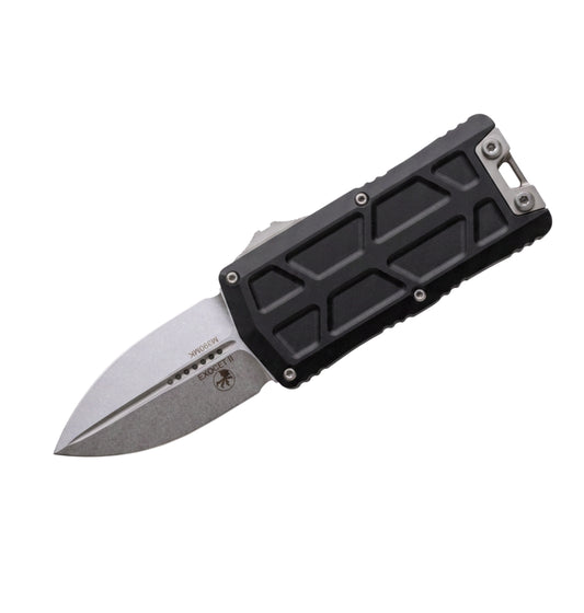 Microtech Exocet II 1157-10  | Black Handle + D/E Stonewash Blade
