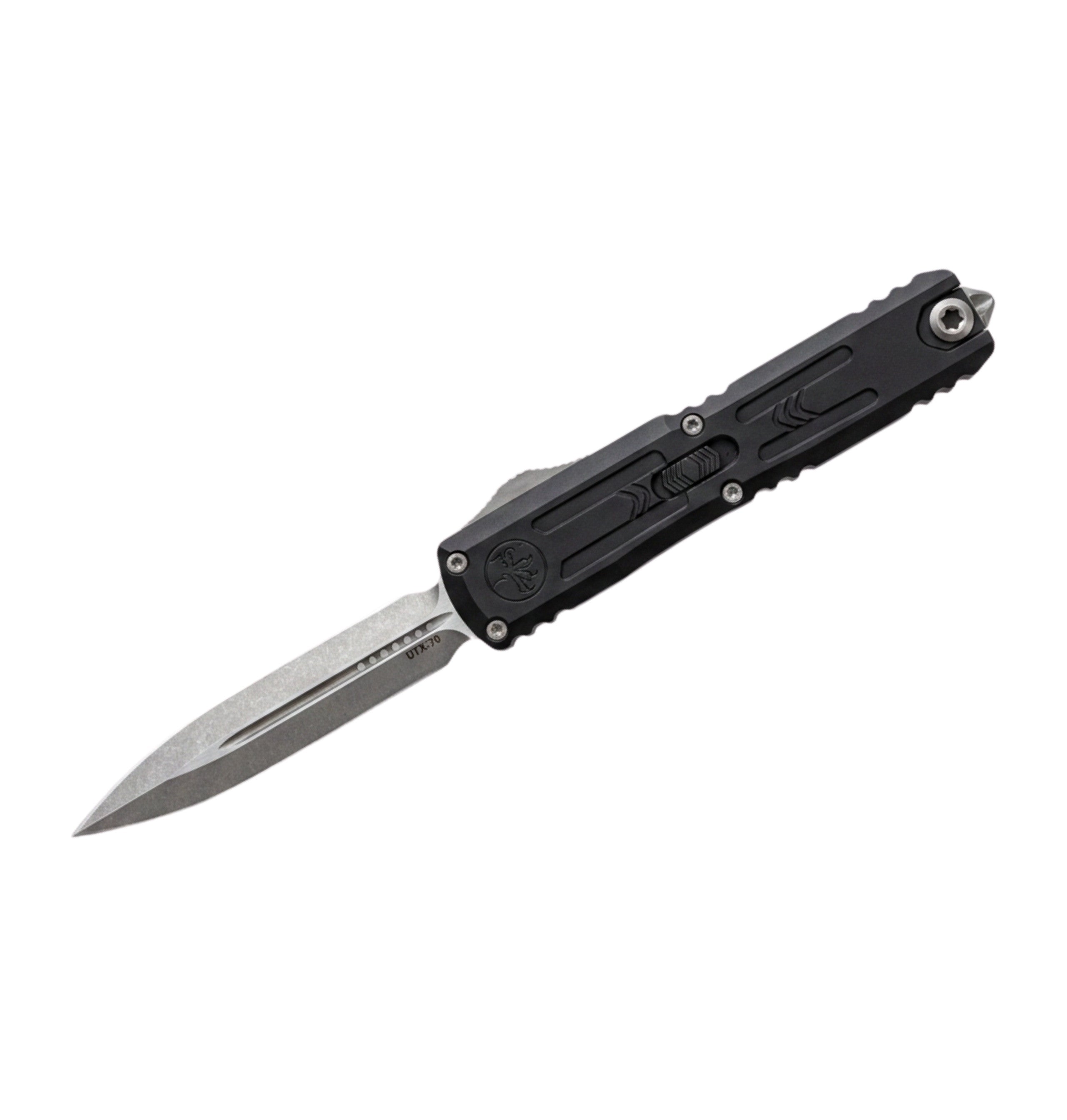 Microtech UTX-70 Gen IV 11474-10 | Black Handle + D/E Stonewash
