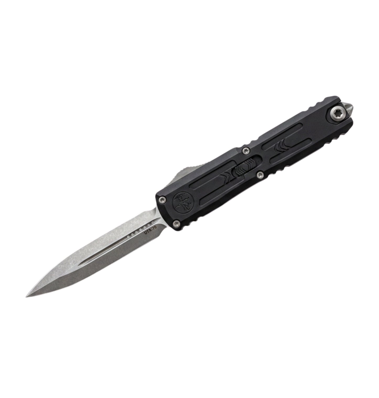 Microtech UTX-70 Gen IV 11474-10 | Black Handle + D/E Stonewash Blade