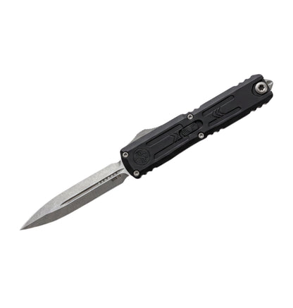 Microtech UTX-70 Gen IV 11474-10 | Black Handle + D/E Stonewash Blade