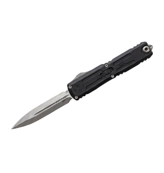 Microtech UTX-70 Gen IV 11474-10 | Black Handle + D/E Stonewash Blade