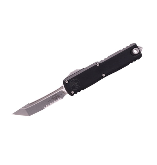 Microtech UTX-85 GEN IV 12334-11  | Black Handle + T/E Part Serrated Stonewash Blade