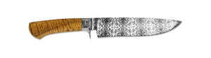 Jack Rellstab Custom Damascus Integral Bowie Knife #068
