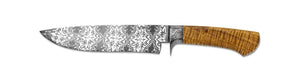 Jack Rellstab Custom Damascus Integral Bowie Knife #068