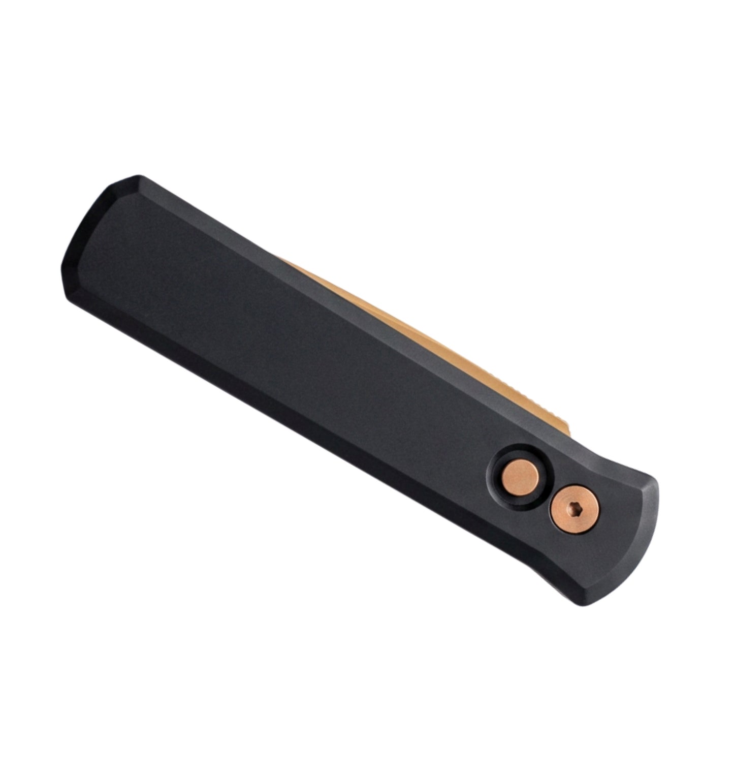 Pro-Tech Godson 721-TAN | Black Aluminum handle + Tan PVD 154CM Blade