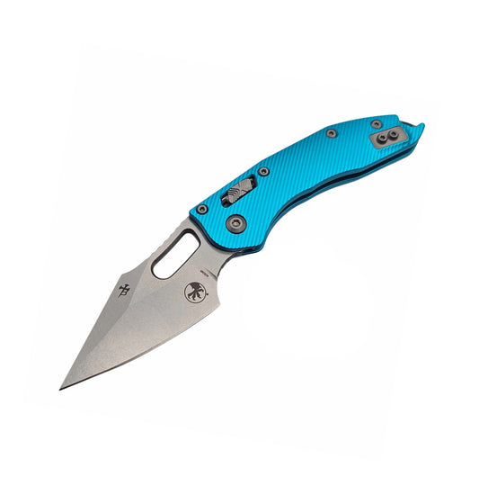 Microtech Stitch RAM-LOK 169RL-10FLTQ | Turquoise Fluted Handle + Stonewash S/E Blade