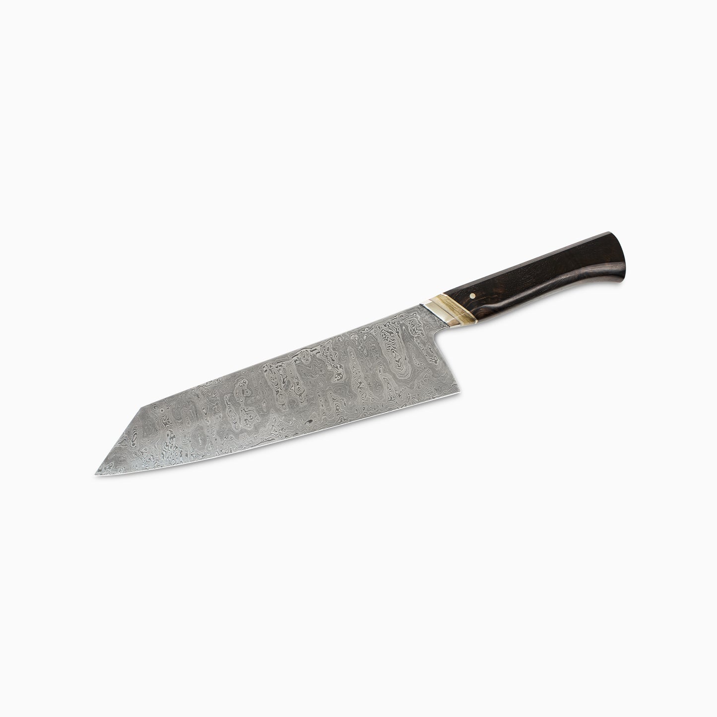 Rhymer Knives | Custom 8" Damascus K-Tip Gyuto w/ African Blackwood Handle