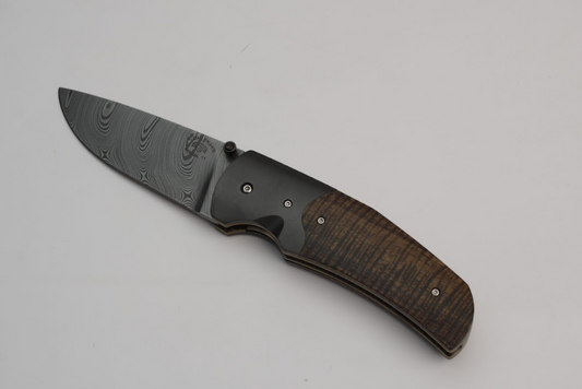 R. Ohlemann | Custom Damascus Liner Lock Pocket Knife